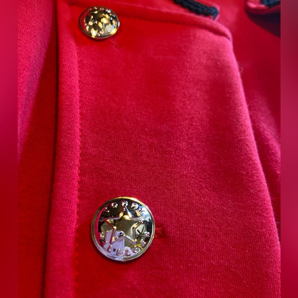 Tommy Hilfiger Military-style jacket.Red with Braided Trim & Silver Star Buttons - Picture 12 of 16